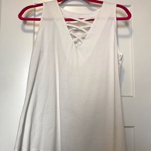 White cross cross tank